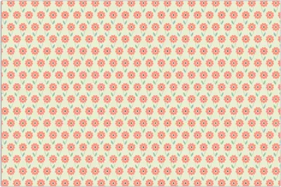 Produktbild von Wallario Wandbild Muster mit roten Blumen und grünen Blättern, Größe: 61 x 91,5 cm, Poster mit rahmenlosen Bildhalter