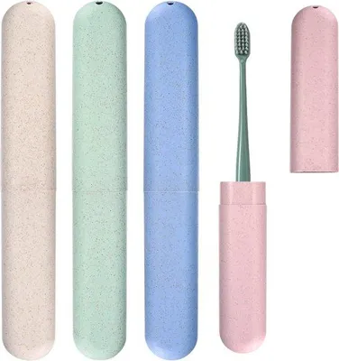 Image de Coffret de 4 brosses à dents de voyage avec étui de transport