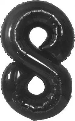 Zdjęcie produktu dla Balon foliowy, cyfra 8, czarne matowe, 85 cm