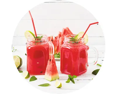 Produktbild von Glasbild Watermelon Smoothie I Ø 50 cm