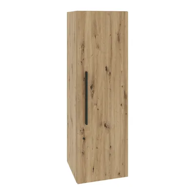 Produktbild von haaus Kos Säulenregal für das Wohnzimmer, eine Tür, 3 Fächer, 30 L x 30 B x 95 H cm, Handwerker-Eiche, Melamin
