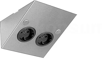 Produktbild von Thebo Keilsteckdose 228896ST2SI Edelstahl 2fach ST/2 889 SI waagerecht