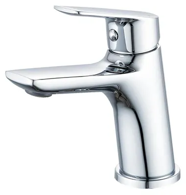 Immagine prodotto di Miscelatore monocomando per lavabo, rubinetto in ottone cromato, diametro 86 mm, valvola in Vetroceramica