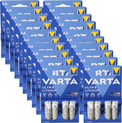Produktbild von 80x Varta Ultra Lithium AA Mignon Batterie 20x 4er Blister 6106