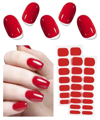 Produktbild von UV Nagelfolie Rot 30 Stück Gel Nail Strips Nagelsticker Nail Art Dekoration Zubehör