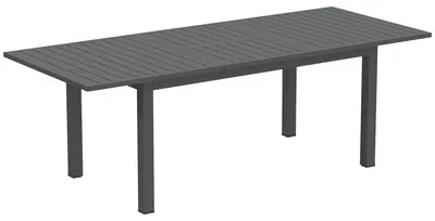 Produktbild von Gartentisch ausziehbar Aluminium 160/220cm Esstisch für 6-8 Personen wetterfest Terrassentisch Grau Schmetterlings-System Balkontisch Outdoor 70kg