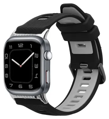 Produktbild von kwmobile Silikon Uhrenarmband für Huawei Watch D2 Armband - Ersatzarmband für Fitnesstracker - Wechselarmband Smartwatch - Schwarz Grau