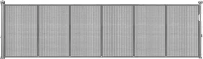 Zdjęcie produktu dla Składana bramka zabezpieczająca dla dzieci, wysokość 870 mm, szerokość do 2800 mm, składana bramka dla dzieci lub zwierząt domowych, materiał siatkowy, łatwa instalacja na schodach wewnętrznych, w drzwiach, korytarzach, pokojach zabaw, kolor szary