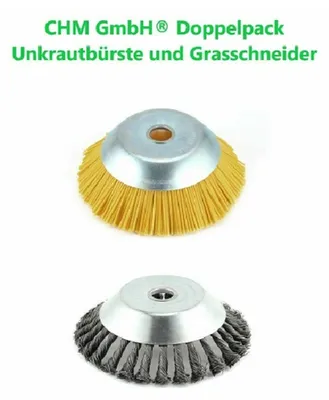 Produktbild von CHM GmbH® leichte Unkrautbürste Motorsense u. Grasschneider 200 x 25,4mm im Doppelpack