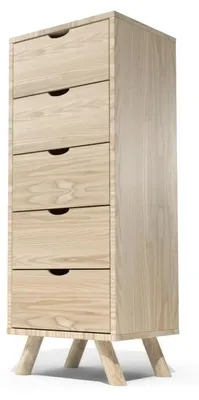 Produktbild von Skandinavische lumpenhändler Viking 5 Schubladen aus Massivholz - Naturlack