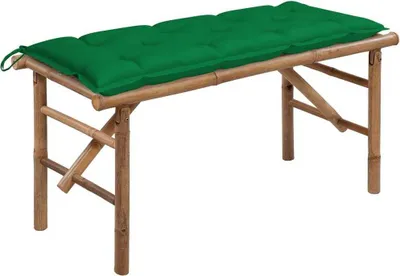Immagine prodotto di The Living Store Panca da giardino pieghevole con cuscino 118 cm in bambù