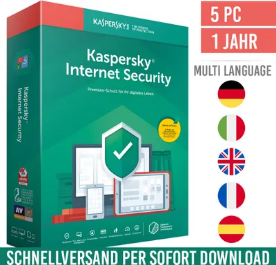 Produktbild von Kaspersky Internet Security 2026 (Standard) | 5 Geräte | 1 Jahr | Sofortdownload