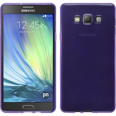 Produktbild von PhoneNatic Case kompatibel mit Samsung Galaxy A7 (A700) - lila Silikon Hülle transparent + 2 Schutzfolien