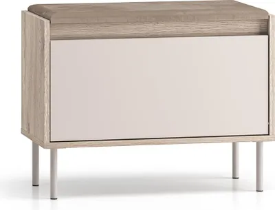 Produktbild von Flur Garderobenbank mit Sitzpolster 69 cm breit in Kaschmir mit Eiche - VITTORIA-131