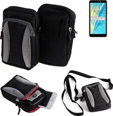 Produktbild von K-S-Trade Holster Schutz Hülle kompatibel mit BQ Mobile BQ-5740G Spring Handy Hülle Gürteltasche Umhängetasche mit Zusatzfach schwarz