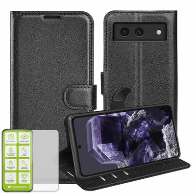 Obrázek produktu pro Pro mobilní telefon Google Pixel 8a Pouzdro z umělé kůže + tvrzené sklo H9