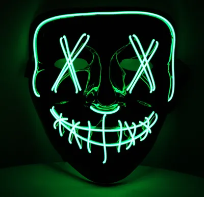 Produktbild von LED Maske mit grünen Leuchtschnüren