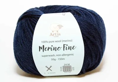 Imagen del producto de Hilo Merino Fine Art: 100% lana merino | Tratamiento superwash y antialérgico (50g/150m) (color: azul noche)