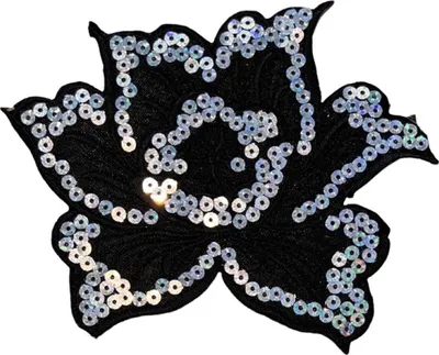 Produktbild von Rosenblüten-Pfingstrose-Pailletten-Emblem-Aufnäher zum Aufbügeln