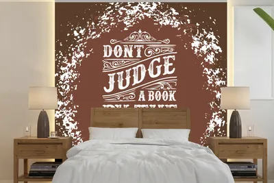 Produktbild von MuchoWow® Fototapete für Wohnzimmer oder Schlafzimmer Wandtapete Vinyl Motivtapete Jahrgang - Gestaltung - Text - 300x300 cm - Wanddekoration