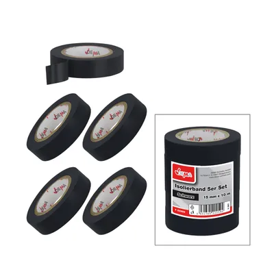 Obrázek produktu pro Elektrikářská izolační páska 15 mm / 10 m, černá, 5 ks