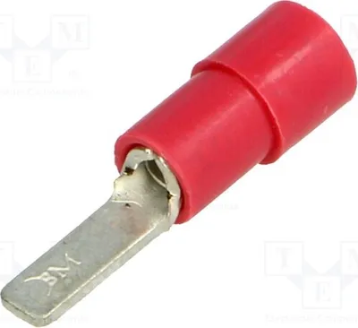Zdjęcie produktu dla 10 sztuk: Złączka kablowa płaska, zacisk 0,25÷1,5mm², średnica 2,8mm, izolowana, typ BM 00152, izolowana