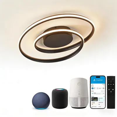 Produktbild von Modern LED Deckenleuchten mit Fernbedienung,deckenlampen wohnzimmer mit Fernbedienung,Deckenleuchten Schwarz