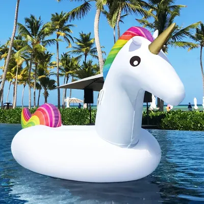 Produktbild von Aufblasbares Einhorn 250x140x110 cm, Wasserspielzeug, PVC, für Garten