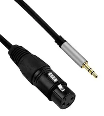 Immagine prodotto di Cavo microfono XLR a jack da 3,5 mm, lunghezza 1 metro - Cavo adattatore audio - per microfono, mixer e apparecchiature