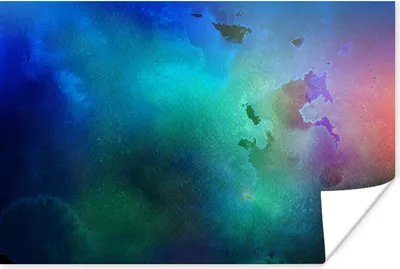 Produktbild von MuchoWow® Poster Aquarell - Blau - Grün - Rot 120x80 cm - Bilder