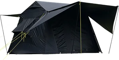 Produktbild von Outdoor-Campingzelt,automatisch öffnend,mit Vordach und Projektionswand,geeignet für Picknick- und Campingfamilien,wasser- und sonnenbeständig,schwarz