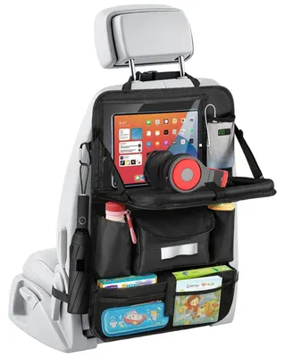 Image de Organisateur de siège arrière pour voiture, avec compartiment rabattable et 8 poches