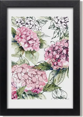 Produktbild von Bild 20x30 MDF-Rahmen, Wandkunst Hortensie