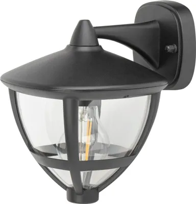 Produktbild von Wandleuchte außen Aluminium E27 IP44 23 cm hoch Schwarz Modern Außenwandlampe