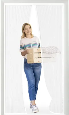 Obrázok produktu pre Magnetická sieťka proti hmyzu na dvere, biela, 85 x 195 cm