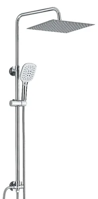 Produktbild von HARNART Duschsäule ohne Mischbatterie, verchromte Duschsäule mit quadratischem D