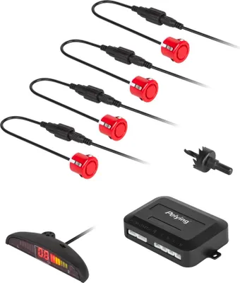 Obrázek produktu pro Peiying PY0104R Parkovací asistent 4 senzory, LED displej, červený