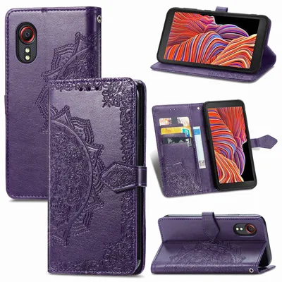 Imagen del producto de Funda para Samsung Galaxy Xcover 5 / 5s, tipo cartera, con protección de 360 grados, color púrpura