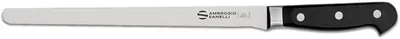 Imagen del producto de Ambrogio Sanelli - Cuchillo de acero inoxidable para cortar jamón - Cuchillo delgado para jamón, 26 cm de longitud