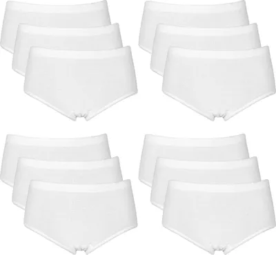 Produktbild von TEXEMP 6er Set Damen Slips Hüftslip Unterwäsche Unterhosen Baumwolle | B131 - Weiß - 48/50 - 6 Stück
