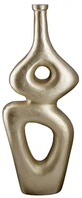 Aluminium-Vase, champagnerfarben, 38,5 cm, modern