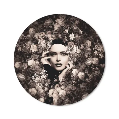 Produktbild von MuchoWow® Mauspad Mousepad Frau - Blumen - Botanisch - Natur 40x40 cm - Mousepads - Maus Mat - Pad - Mausunterlage - Schreibtisch Accessoires