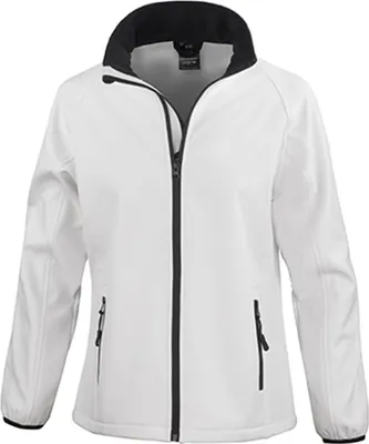 Produktbild von Result Core R231F | Ladies Soft Shell Jacke - Wasserabweisend - Farbe: White/Black - Größe: L