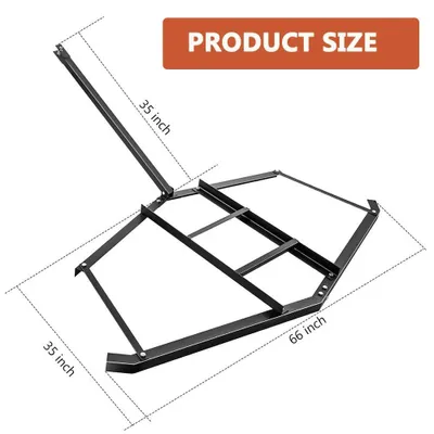 Immagine prodotto di Aratro zavorrato per ATV/trattorini da giardino - Erpicatore per campi e prati, 168 cm - In ghisa - Regolabile con supporti per zavorra - Ideale per livellare ghiaia e terreno