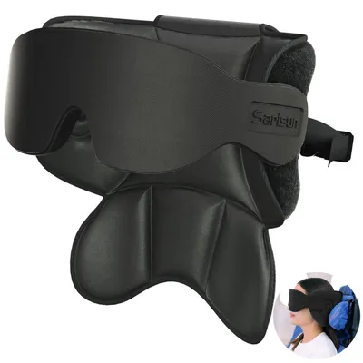 Produktbild von Reisekissen mit Schlafmaske, 360° Nackenstützkissen, Schwarz