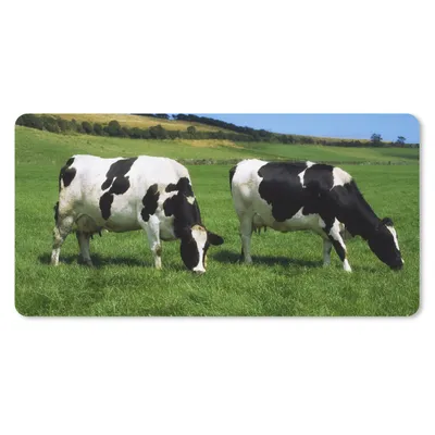 Produktbild von MuchoWow® Schreibtischunterlage Kuh - Tiere - Gras 80x40 cm - XXL Mauspad - Gaming Mauspad
