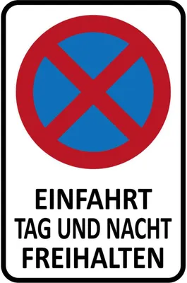 Produktbild von vianmo Holzschild 30x20 cm Einfahrt Tag und Nacht freihalten Warnschild Hinweisschild