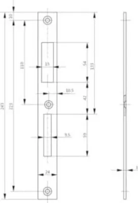 Immagine prodotto di BKS piastra di riscontro STA argento L.24xL.243mm DIN L/R - S4910023