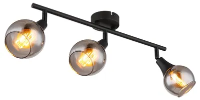 Produktbild von Deckenleuchte, Metall, Glas rauchfarben, 3 flammig, L 45 cm