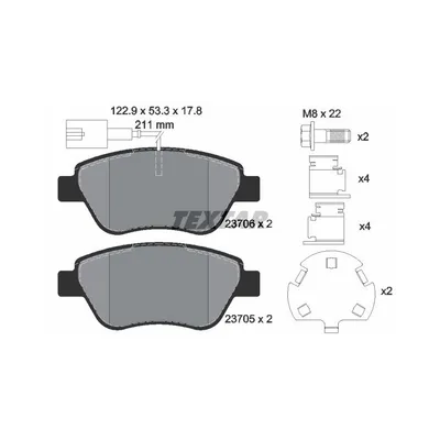 Produktbild von Textar Bremsbeläge vorne für Alfa Mito Citroen Nemo Fiat Linea Peugeot Bipper